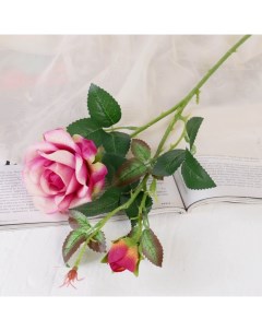 Цветы искусственные Роза душистая 9х50 см бело сиреневый Nobrand