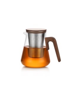 Стеклянный заварочный чайник с металлическим фильтром колбой BC 11 800 мл Samadoyo