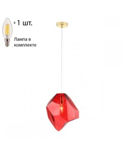 Подвесной светильник NUESTRO SP1 GOLD RED Lamps с лампочкой Crystal lux