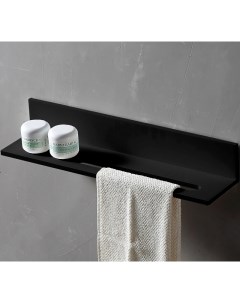 Полка для ванной Stein с полотенцедержателем черная матовая AS1655MB Abber