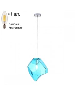 Подвесной светильник с лампочкой NUESTRO SP1 CHROME BLUE Lamps Crystal lux