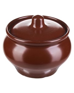 Горшок для запекания Шоколад фарфоровый 0 5 л темно коричневый Борисовская керамика