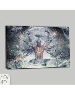 Картина интерьерная на холсте эзотерика души тела космоса провидения таинств йога 2044 Бруталити