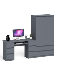 Стол компьютерный Мори МС 2 и шкаф комод МШ900 1 графит 225 8х50х180 см Свк