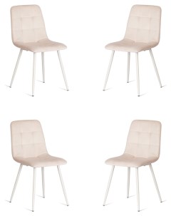 Комплект стульев для кухни CHILLY 4 шт вельвет бежевый белый Tetchair