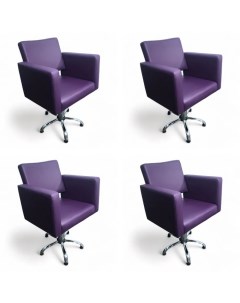 Парикмахерское кресло Кубик фиолетовый пятилучье 4 кресла Nobrand