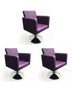 Парикмахерское кресло Кубик фиолетовый диск 3 кресла Nobrand