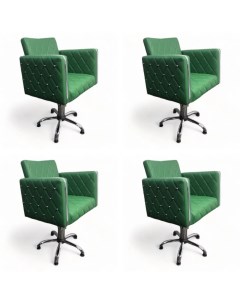 Парикмахерское кресло Гринвич II зеленый пятилучье 4 кресла Nobrand