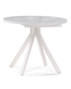 Стеклянный стол Ален 90 120 х90х75 белый Мебельные решения