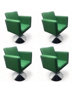 Парикмахерское кресло Кубик Зеленый 4 кресла Nobrand