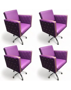Парикмахерское кресло Голдиум II фиолетовый 4 кресла Nobrand