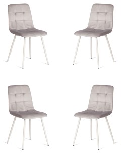 Комплект стульев для кухни CHILLY 4 шт вельвет светло серый Tetchair