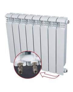 Алюминиевый радиатор Alum Ventil 500 10 секций белый RAL50010НП Rifar