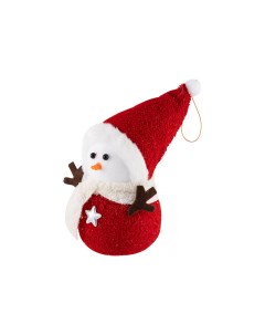 Елочная игрушка снеговичок SYXR 2521108 24 см белый красный 1 шт Волшебная страна
