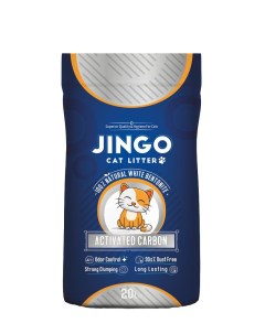 Наполнитель для кошачьих туалетов Активированный уголь бентонитовый 20 л 17 2 кг Jingo