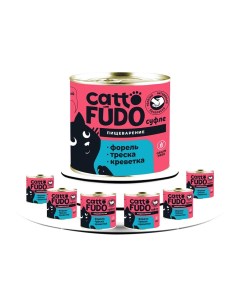 Влажный корм Форель с треской и креветкой для кошек 240 г x 6 шт Cattofudo