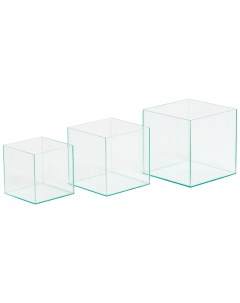 Комплект аквариумов Матрёшка куб без покровного стекла 16 27 43 л Пижон