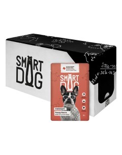 Влажный корм кусочки говядины в нежном соусе для взрослых собак 85 г х 25 шт Smart dog