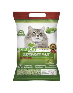 Наполнитель Ecoline для кошачьего туалета комкующийся Зеленый чай 6 л Homecat