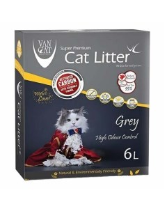 Наполнитель Cat Litter Grey комкующийся с активированным углем без пыли 6 л Van cat