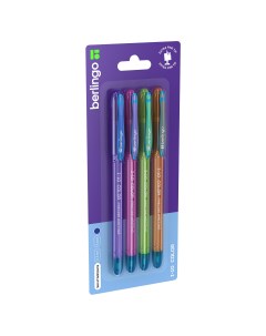 Ручка шариковая I 10 Color синяя 4 штуки толщина линии 0 4 мм Berlingo