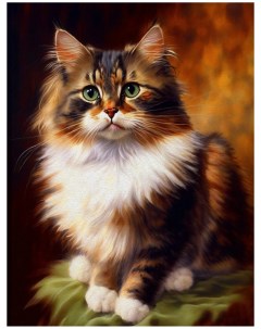 Алмазная мозаика Пушистый котик 30х40 см Рыжий кот