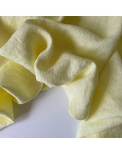 Ткань лен умягченный 04360 лимонный зефир отрез 100x140 см Mamima fabric