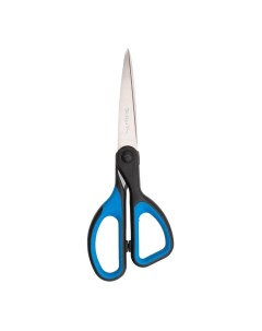 Ножницы канцелярские 18 см 7 мягкие ручки SOFT синий черный 1 шт Hobby&pro