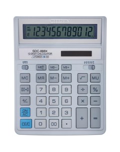 Калькулятор настольный SDC 888XWH 12 разрядов бухгалтерский белый Citizen