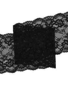 Кружево эластичное 18см 3 4м 5см цвет черный 1 упак Айрис