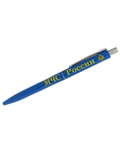 Ручка шариковая подарочная с синей пастой Мчс России цвет голубой Kamukamu