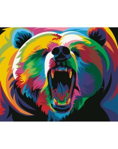 Набор для рисования по номерам Радужный медведь 40 50 см Hobruk