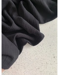 Ткань для шитья Муслин Черный 2 слойный отрез 100х135 см Маги текс