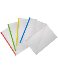 Папка конверт на молнии А4 Аttache 5 шт в ассортименте цвет по наличию Attache