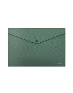 Папка конверт на кнопк пластиков Diagonal Classic непрозр A4 зелен пакет 12шт Erich krause