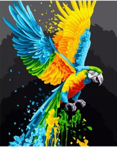 Картина по номерам на холсте Красочный попугай 40x50 Это.просто.шедевр