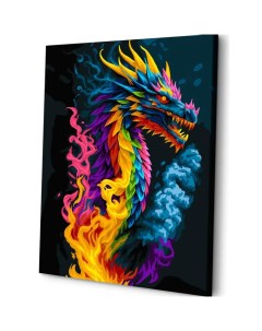 Картина по номерам на холсте ART and Relax Красочный дракон 40x50 Art&relax