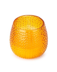 Свеча в текстурном цветном стакане желтая 1 Spaas