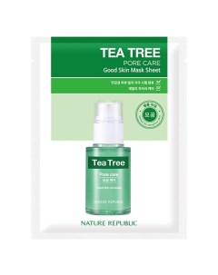 Маска для лица тканевая с зеленым чаем Mask Sheet Tea Tree Nature republic