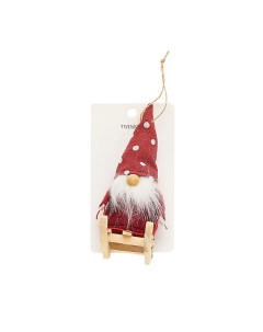 Декоративная елочная игрушка Санта на санках Red Twinkle