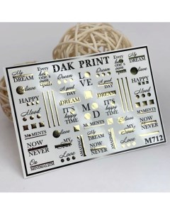 Слайдер дизайн для ногтей M712 Dak print