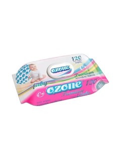 Влажные Салфетки для детей с экстрактом ромашки Антибактериальные Premium 120 Ozone