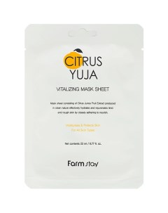 Маска для лица тканевая освежающая с экстрактом юдзу Citrus Yuja Vitalizing Mask Sheet Farmstay