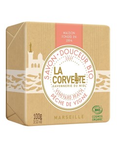 Мыло органическое для лица и тела Виноградный персик Marseille Vineyard Peach Soap La corvette
