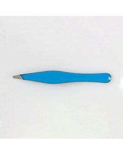 Пинцет скошенный с округлой ручкой голубой эмаль Zinger