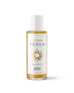 Масло для тела сухое Золотое сияние Golden Venus Face Body Dry Oil Shimmer Gold Wooden spoon