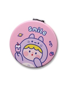 Зеркало складное Smile cat hat pink с увеличением Ilikegift