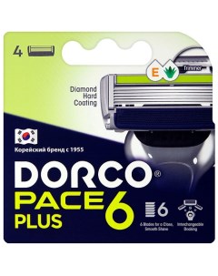 Сменные кассеты для бритья PACE6 Plus 6 лезвийные с триммером Dorco