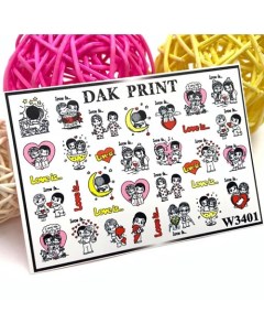 Слайдер дизайн для ногтей W3401 Dak print