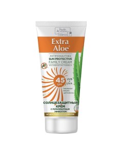 Солнцезащитный крем для всей семьи фактор 45 с репелентным эффектом Extra Aloe 100 0 Family cosmetics